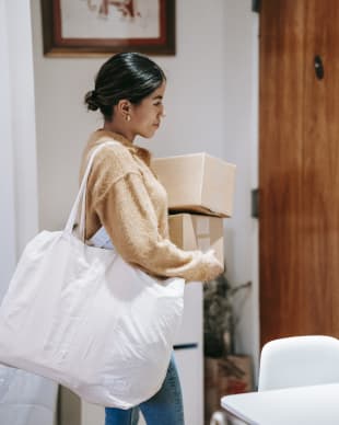 Woman carrying a package