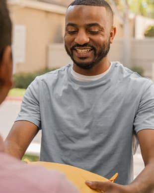 Man receiving a package